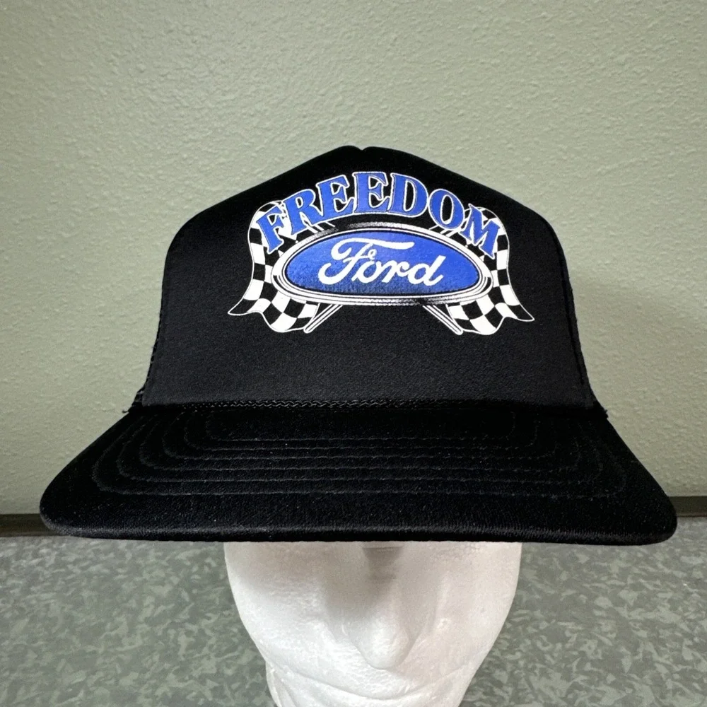 Vintage Freedom Ford Black Rope‎ Snap Back Hat One Size RARE 90's Streetwear KC